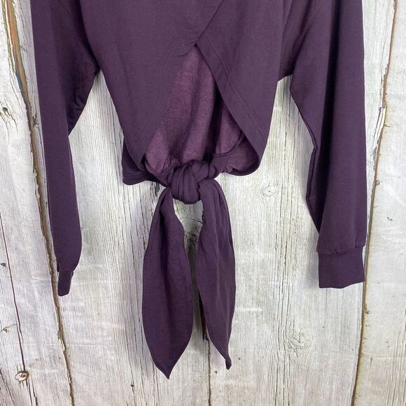 Athleta Yoga Tie Back Sweatshirt Size Medium Agate Purple  270 - Picture 8 of 10